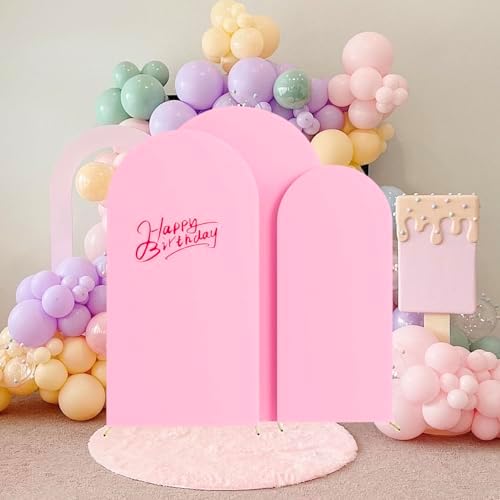 HAINARverS Set of 3 Stretchy Arch Backdrop Covers, Pink, 6/6.6/7.2FT - Image 7