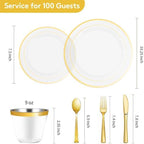 Goodluck 600 Pieces Clear Gold Plates for 100 Guests - Image 3