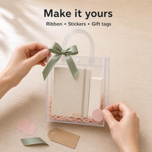 Dobafun Clear Gift Bags with Handles, 55 PCS Clear Goodie Bags with Ribbon - Image 4