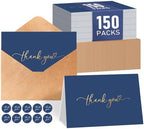 150 Pack Thank You Cards with Envelopes & Stickers Navy Blue by Unknown