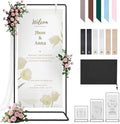 Wedding Welcome Sign Stand Holder - Adjustable Easel for Wedding Signs Stand & Seating Charts, Metal Easel Stand for Sign Reception Display, Black Welcome Hanging Sign Holder for Party, Events by Mercijzyasang