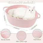 OIAHOMY Large Gift Basket Empty 17" x 12.6" x 7", Storage Basket with Gift Bag, Ribbon and Glitter Tulle for DIY Anytime, Toy Storage for Kids, Dogs with Handles in A Stylish Design - Pink - Image 2