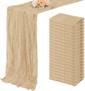 Sand 20 Pack 10FT Cheesecloth Table Runner 20 x 120 Inch Long Rustic Gauze Cheese Cloth Table Runner for Wedding Bridal Baby Shower Table Decorations Boho Fabric Sheer Birthday Party Table Decor by FoliafeelHome