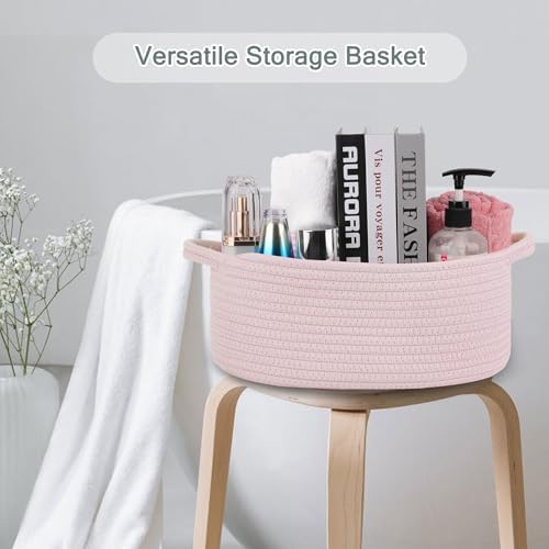 COMSE Small Woven Basket with Gift Bags and Ribbons, Gift Basket Empty, and Tall Storage Basket, Blanket Basket, Large Laundry Basket - Image 6