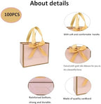 TKSBAG 100 Pack Pink and Gold Gift Bags with Bow Handles, 6.4×3.1×5.1 In Small Thank You Bags Bulk for Birthday, Weddings, Baby Shower, Party Favors, Mother's Day - Image 2