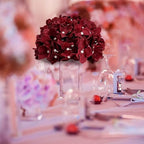 Burgundy Hydrangea Flower Balls for Centerpieces - 12 PCS - Image 3