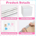 28in Giant Gender Reveal Gift Box with 40 Pcs Pink Balloons for Girls - Image 3