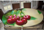 Tempting Cherry Fruit Print Oval Tablecloths Stain and Wrinkle Resistant Washable for Birthday New Year Bachelor Party Graduation Fits for 52" x 70" Oval Table - Image 6