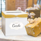 Merry Expressions White Wedding Card Box for Party with 7 Ribbons, Gift Card Box Holder For Birthday, Graduation, Reception, Sweet 16, Bridal or Baby Shower Party Large 10"x10"x10" inches - Image 4