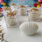 Wedding Favor Guest Bulk, White Seashell Shaped Candle Party Favors, Bridal Shower Favor for Beach Party Gifts, Baby Shower Favors for Baptism Favors (Set of 50) by GiftUp