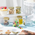 Tessco for you Mini Mason Jar Shot Glasses with Lids 2 oz Dishwasher Safe Mason Canning Jars for Bachelorette Wedding Party Favors Bar Drinks Home Desserts Honey Jam Candy(Clear, Black,36 Pcs) - Image 4