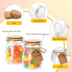 3.4 oz Small Glass Jar with Cork Lids,48 pcs Mini Glass Bottles - Image 3