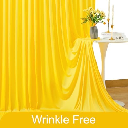 30ft x 10ft Yellow Backdrop Curtain for Parties Yellow Wrinkle Free Backdrop Drapes Panels for Birthday Party Baby Shower Wedding Photo Photography Polyester Fabric Background Decoration - Image 6
