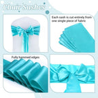 MDS® Pack of 300 Satin Chair Sashes for Wedding & Events – Teal - Image 5
