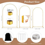 3 Pack Metal Arch Backdrop Stand(7.2 ft, 6.6 ft, 6 ft) Balloon Arbor Frame - Image 3