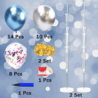 Balloon Stand Kit for Floor with String Light 2 Set Rolay Blue Centerpieces Balloon Holder Decoration for Wedding Christmas Adult Birthday Party Men Bachelor Party - Image 2