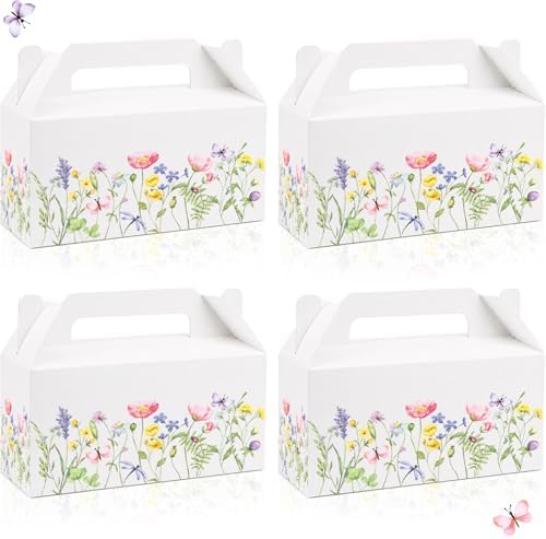 50 PCS Wild Flower Gift Boxes, Spring Party Favor Treat Birthday Candy Box by Unknown