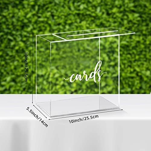 Hooqict Clear Acrylic Wedding Card Box with Slot Large Blank Gift Card Boxes for Reception, Party, Wishing Well, Money Box Holder, Graduation Decorations, Baby Shower - Image 3