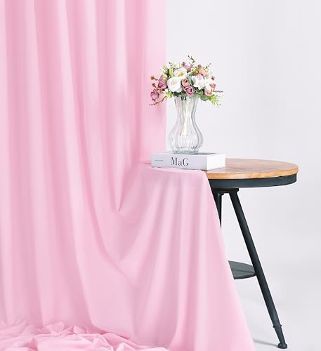 Pink Backdrop Curtains 10ftx8ft Birthday Polyester Photo Drapes - Image 6