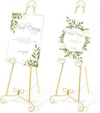 Feifeiya 2 Pcs Gold Floor Easel Stand 46 in, Trapezoidal Metal by Feifeiya