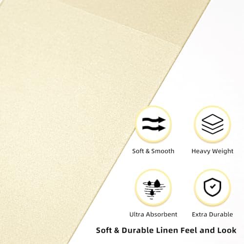 KAMMAK Dinner Napkins Disposable Beige Cloth like Paper Napkins with Pocket 100 Pack Folded Napkins Guest Hand Towel for Party Decoration, Wedding Reception, Bathroom and Kitchen (16.5 x 16.5 inch) - Image 3