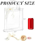 Ohuimrt 50 Pack 6.7" x 2.8" x 9.1" Clear Plastic Gift Bags with Handles - Image 2