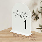 HOODO White Arch Wedding Table Numbers 1-10 with Stands, 5"x7" Arched Acrylic Signs and Holders, White Arch Table Numbers for Wedding Reception, Centerpiece, Party, Anniversary, Event - Image 2