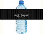 100 Black Pinstripe Wedding Anniversary Engagement Party Water Bottle Labels Birthday Party Easy to Use Self Stick Labels - Image 2