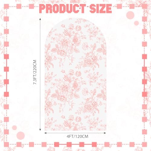 Tegeme Floral Arch Cover 7.2ft Pink Stretchy Spandex for Wedding - Image 2