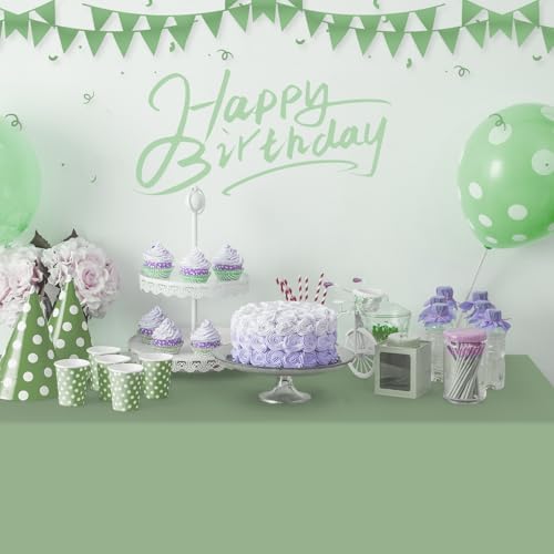 32 Pack Sage Green Plastic Tablecloth for Rectangle Tables, Premium Decorative Sage Disposable Table Cloths for Parties, Rectangle Party Table Cover for Birthday Wedding Baby Shower Party, 54x108 Inch - Image 6
