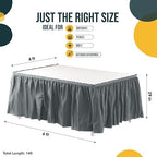 Exquisite Silver Table Skirt 48 Pack - Disposable Plastic Table Skirts for Rectangle Tables 6ft 8ft & Round Tables - 29in x 14ft Self-Adhesive Strip - Birthday Wedding Gender Reveal Decor - Image 4