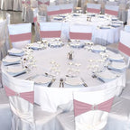 VitalCozy 100 Pcs Spandex Chair Sashes with Crown Buckle,Dusty Pink - Image 5