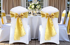 MDS® Pack of 75 Satin Chair Sashes for Wedding & Events – Gold - Image 2