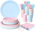350 Pcs Gender Reveal Disposable Tableware Set for 50 Guests by COSINIA