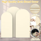 Gold Metal Arch Backdrop Set of 2 (7.3FT/6FT), Balloon Arch Stand for Wedding Ceremony, Baby Shower, Outdoor Indoor Birthday Party, Graduation Decoration, White (Beige(Set 6)) - Image 3