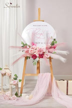 Serwalin 2Pcs Artificial Flowers Hot Pink Silk Fake Flowers for Wedding - Image 3
