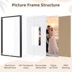 Signature Picture Frame 20x26, Aluminum Signable Frame with Glass, Black - Image 4