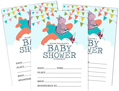 Pack of 30, Boy/Girl Baby Shower Party Collection, Baby Shower Invitation Cards, Fill in the Blank Invites WIth Envelopes, Animals Theme Party Supplies - Image 5