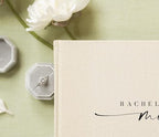 Personalized Guest Book - 11.5" x 8.5" Custom Bride & Groom Names with Bookmark and Hard Cover 140 GSM Blank Pages, for Weddings Guest Book, Engagements, Birthdays, Special Events, Cream - Image 3