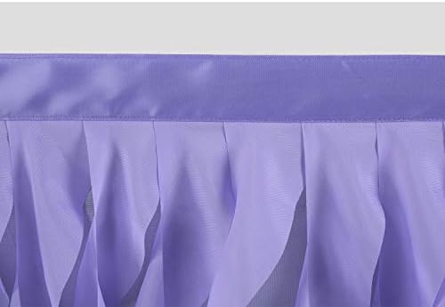 leegleri 9FT Lavender Purple Curly Willow Tulle Tutu Table Skirt for Rectangle or Round Table,Ruffle Table Skirts for Mermaid Party Baby Shower Decoration(9ft Table Skirt) - Image 7