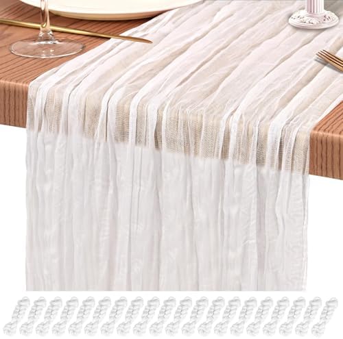 20 Pack White Cheesecloth Table Runner Wedding Birthday Table Decor by Showgeous