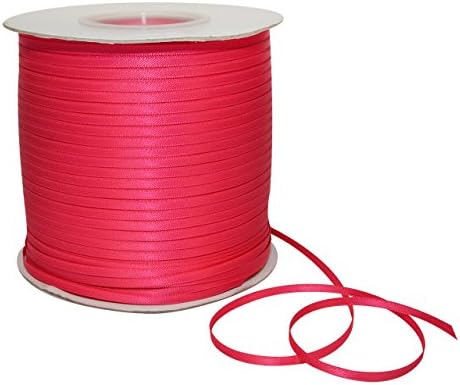 Morex Ribbon Double Face Satin Ribbon 1/8" X 500 YD Shocking Pink Ribbon for Gift Wrapping, Birthday Gift Cards, Satin Dress for Women, Silk Ribbons for Crafts, Wedding Gifts for Couple by MorexRibbon