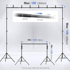 EMART Backdrop Stand 10x10FT Adjustable Back Drop Stand for Party Events - Image 2