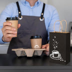 XPCARE Black Paper Bags with Handles, 200Pcs 5.25x3.25x8.25'' Kraft Bags - Image 5