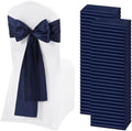 60 PCS Navy Blue Satin Chair Sashes, 7 x 108 Inch by REWOMC