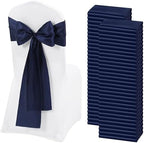 60 PCS Navy Blue Satin Chair Sashes, 7 x 108 Inch by REWOMC