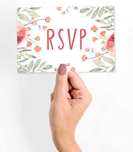 50 Blank RSVP Postcards Floral Greenery Print 4"X6" Response Cards,RSVP Reply Card for Wedding,Bridal Shower,Baby Shower - Image 2