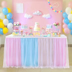 Gender Reveal Table Skirt Pink Blue Tulle Tutu Table Skirts 14 Ft for Gender Reveal Boy or Girls Birthday Party Baby Shower Cake Dessert Decorations - Image 6