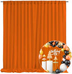 10 x 7 Feet Orange Backdrop Curtain for Partie, Background Curtains for Photoshoot, Birthday, Wedding, Halloween, Thanksgiving, Christmas Day, New Year Party Decorations 5Ft x 7Ft, 2 Panels by ZEBMOON