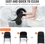 VEVOR Elastic Spandex Folding Chair Cover Universal Fit Chair Cover Removable Washable Protective Sofa Cover for Weddings, Festivals, Banquets, Parties, Celebrations, Dinners (Black-c, 30PCS) - Image 4